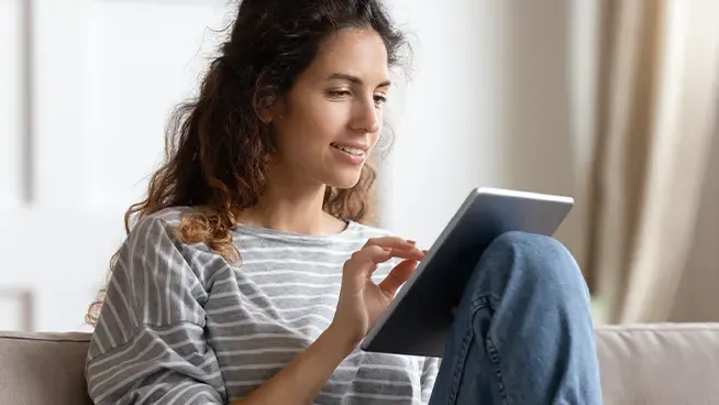 Woman on her iPad