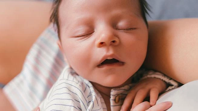 Closeup of newborn baby