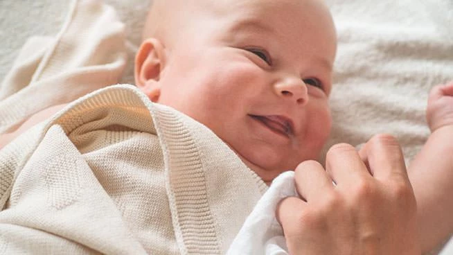 Closeup of smiling baby