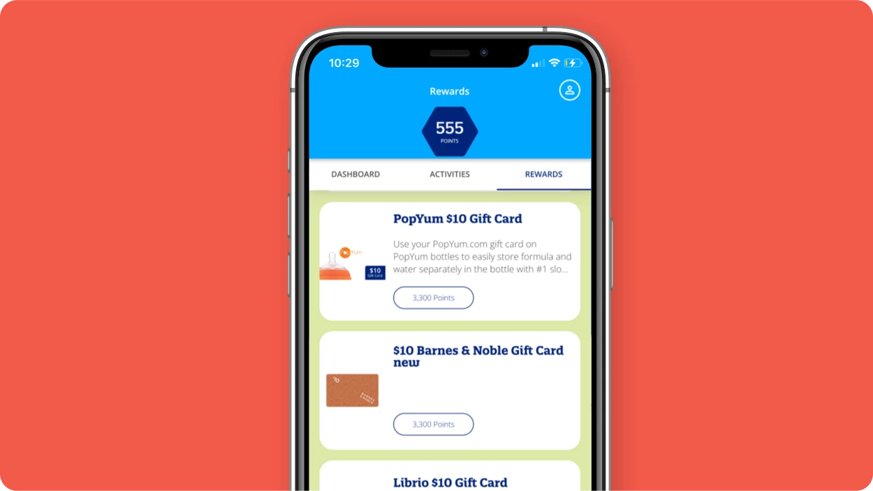 Enfamil Mobile App screen showcasing Enfamil Rewards