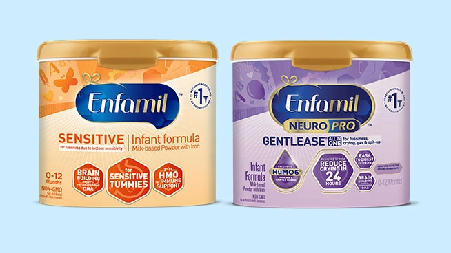 Enfamil® NeuroPro™ Gentlease® Fórmula para Bebés y Enfamil® Sensitive Fórmula para Bebés